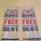 2 pc patriotic kitchen towels Home Collection home of the free 15x25 in