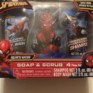 Marvel Spider man 4 pc set tile hook bath wash scrubby shampoo