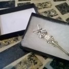 Rare Solid Silver Money Clip - Dutch Windmill - 1955 - Hallmarked Continental 833 Silver