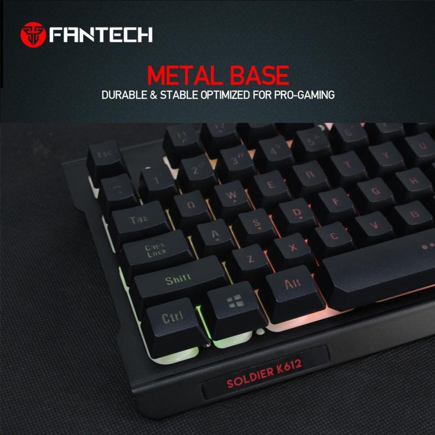 FANTECH K612 Professional Wired 104 Keys 9 Colors Backlight Game Waterproof Keyboard