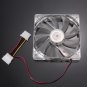 Blue Quad 4-LED Light Neon Clear 120mm PC Computer Case Cooling Fan Mod