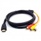 HDMI to RCA Cable HDMI Male to 3RCA AV Composite Male M/M Connector Adapter Cable Cord Transmitter