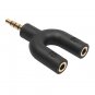 Headset Adapter Kit U Shape 3.5mm Y Splitter for Audio Headphone and MIC