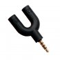 Headset Adapter Kit U Shape 3.5mm Y Splitter for Audio Headphone and MIC
