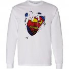 Men's Gift Superman White Long Sleeve Shirt : XL
