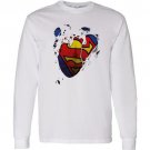 Men's Gift Superman White Long Sleeve Shirt : 2XL