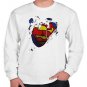 Men's Gift Superman White Long Sleeve Shirt : 2XL