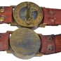 Antique Steampunk Wrist Brass Compass & Sundial-Watch With Leather Strap Sundial