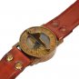 Antique Steampunk Wrist Brass Compass & Sundial-Watch With Leather Strap Sundial