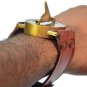 Antique Steampunk Wrist Brass Compass & Sundial-Watch With Leather Strap Sundial