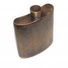 Antique Finish Solid Brass Hip Flask Holds 7 oz
