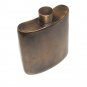 Antique Finish Solid Brass Hip Flask Holds 7 oz