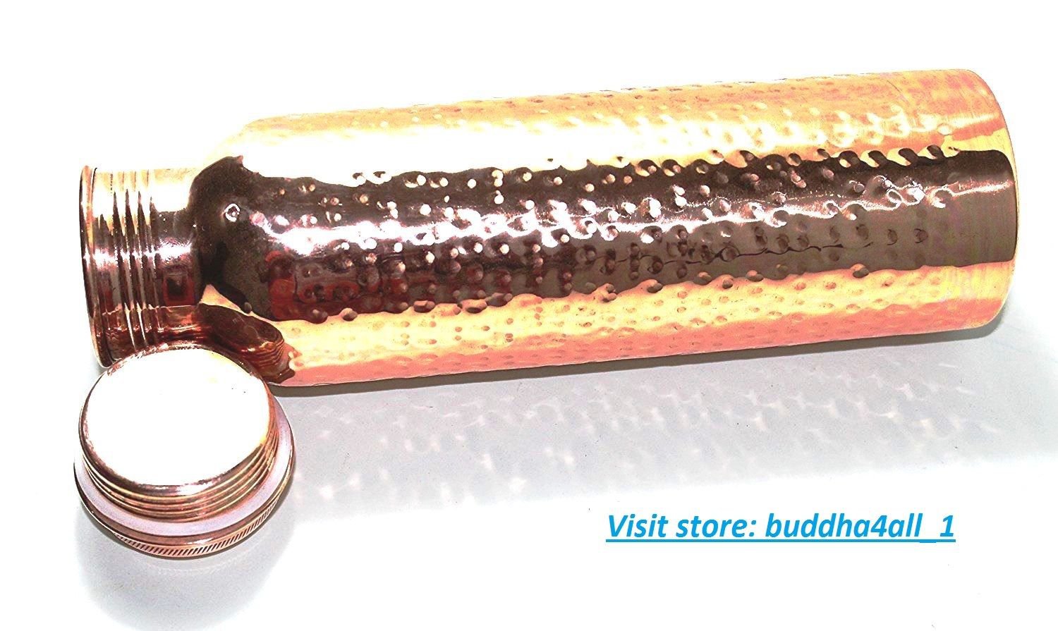 Hand Hammered Pure Copper Water Bottle For Ayurveda Health Benefits Joint Free