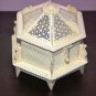 Antique Handmade Bone Carved Floral Motif Jewelry box with Gift Box