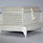 Antique Handmade Bone Carved Floral Motif Jewelry box with Gift Wooden Box