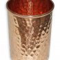 Copper Tumbler Hammered Glass Cup for Healing Ayurveda Product 8.45 Oz