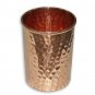 Copper Tumbler Hammered Glass Cup for Healing Ayurveda Product 8.45 Oz