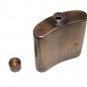 Kidney Shape Antique Finish Brass Liquor Hip Flask  Capacity 7 Ounce