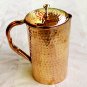 Hand Hammered Pure Copper Jug With Lid For Health Benefits