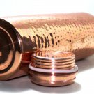 Hand Hammered Pure Copper Water Bottle For Ayurveda Health Benefits Set of 2