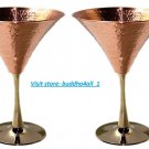 Solid Copper Martini Glass Beautifully Hammered Martini Glass holds 10 Ounce.(2)