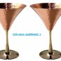 Solid Copper Martini Glass Beautifully Hammered Martini Glass holds 10 Ounce.(2)