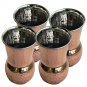 Hammered Outside Copper Inside Stainless Steel Tumbler Muglai Matka Glass SetOf4