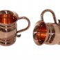Authentic Copper Old Fashion Smooth Moscow Mule Mug with Flat Lip Set Of 4