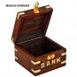Handcrafted Wooden Square Money Bank Square bank box