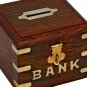 Handcrafted Wooden Square Money Bank Square bank box