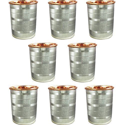 Drink ware Accessories Pure Copper Stainless Steel Glass Cup 9 Oz Set Of 6