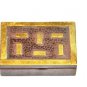 Wooden Pocket Pill Storage Box Case Organizer with Brass Inlay Like Pills Set 4