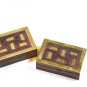 Wooden Pocket Pill Storage Box Case Organizer with Brass Inlay Like Pills Set 4