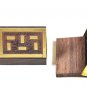 Wooden Pocket Pill Storage Box Case Organizer with Brass Inlay Like Pills Set 4