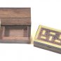 Wooden Pocket Pill Storage Box Case Organizer with Brass Inlay Like Pills Set 4