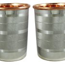 Drink ware Accessories Pure Copper & Stainless Steel Glass Cup 9 Oz Set Of 2