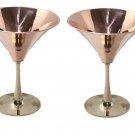 Solid Copper Martini Glass Smooth Finish Martini Glass holds 10 Ounce Set Of 2.