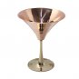 Solid Copper Martini Glass Smooth Finish Martini Glass holds 10 Ounce Set Of 2.