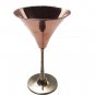 Solid Copper Martini Glass Smooth Finish Martini Glass holds 10 Ounce Set Of 2.