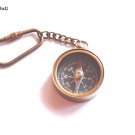 Antique Small Brass Compass 3.5 cm With Key Chain Vintage Marine Decorative Gift