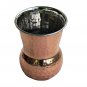 Hammered Outside Copper Inside Stainless Steel Tumbler Muglai Matka Glass SetOf2