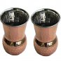 Hammered Outside Copper Inside Stainless Steel Tumbler Muglai Matka Glass SetOf2
