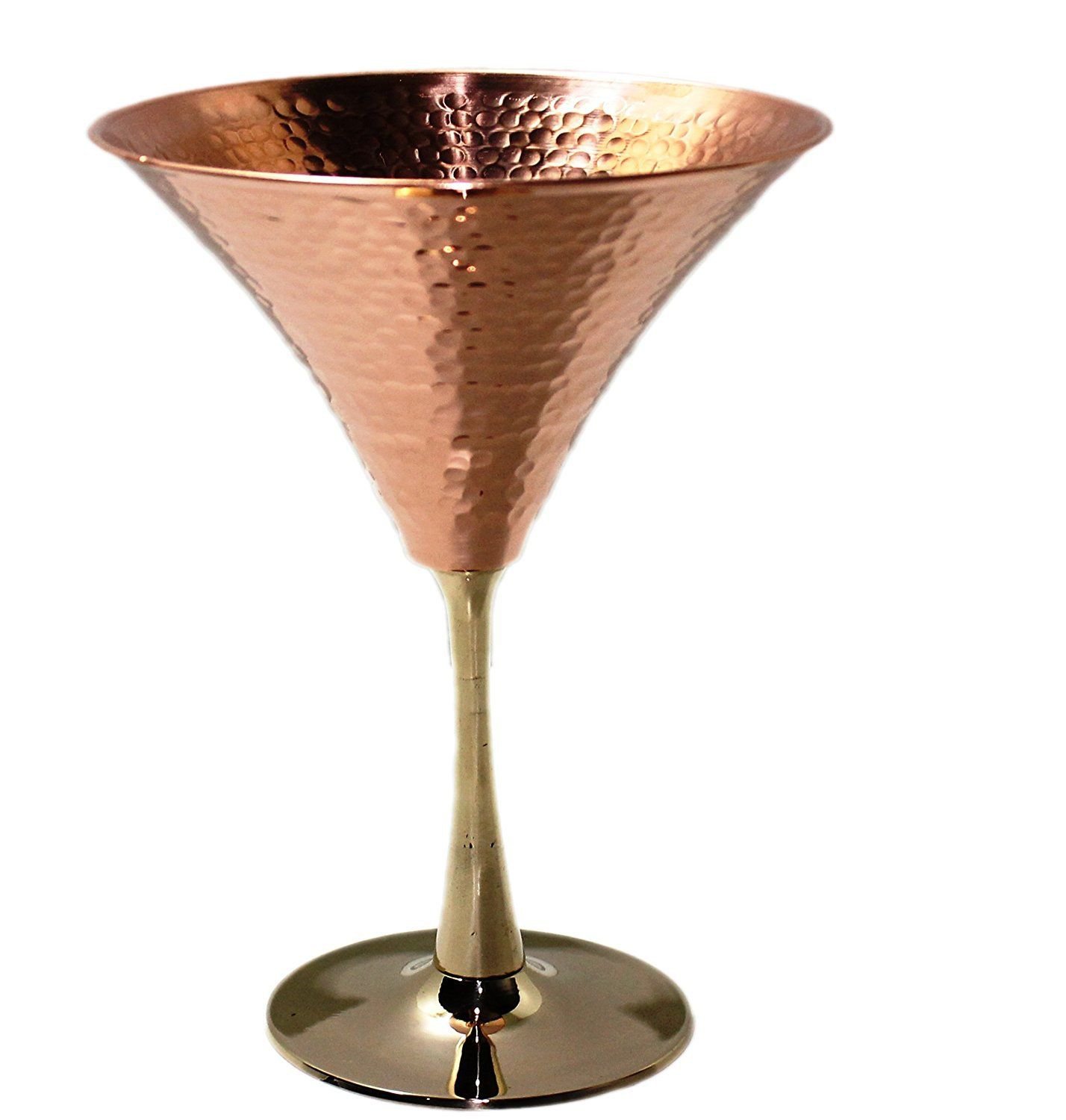 Solid Copper Martini Glass Beautifully Hammered Martini Glass holds 10 Ounce.(1)