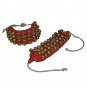 Classical Dance Accessories Ghungroo Best Quality 4 Line 80 Dancing Bells(Red)