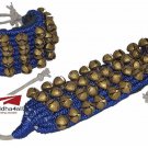 Classical Dance Accessories Ghungroo Best Quality 4 Line 80 Dancing Bells(Blue)