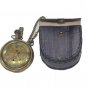 Battery Powered Hand Made Antique London Pocket Watch With Leather Case Pouch