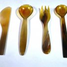 Buffalo Horn Caviar Spoon Knife Fork Authentic and Genuine Hand Made Cutlery Set