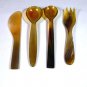 Buffalo Horn Caviar Spoon Knife Fork Authentic and Genuine Hand Made Cutlery Set
