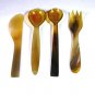 Buffalo Horn Caviar Spoon Knife Fork Authentic and Genuine Hand Made Cutlery Set