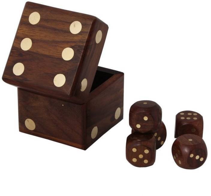 Buddha4all Beautiful Decorative Square Shape Box Game Ludo Dice Board Game